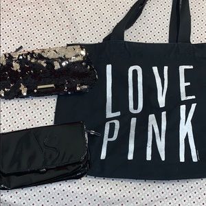 Victoria’s Secret bundle ; canvas bag, makeup bags